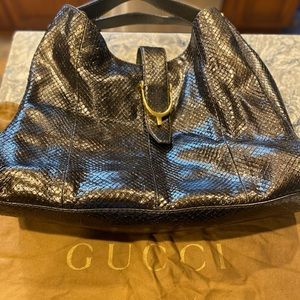 Gucci Stirrup Brown Python Shoulder Bag & wallet